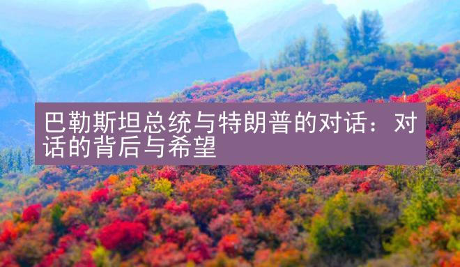 巴勒斯坦总统与特朗普的对话：对话的背后与希望