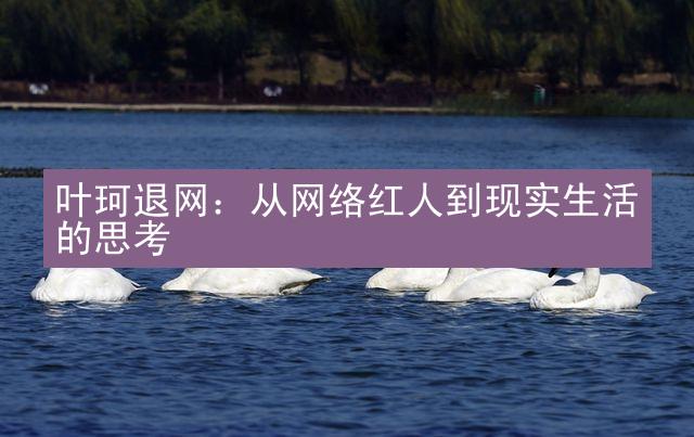 叶珂退网：从网络红人到现实生活的思考