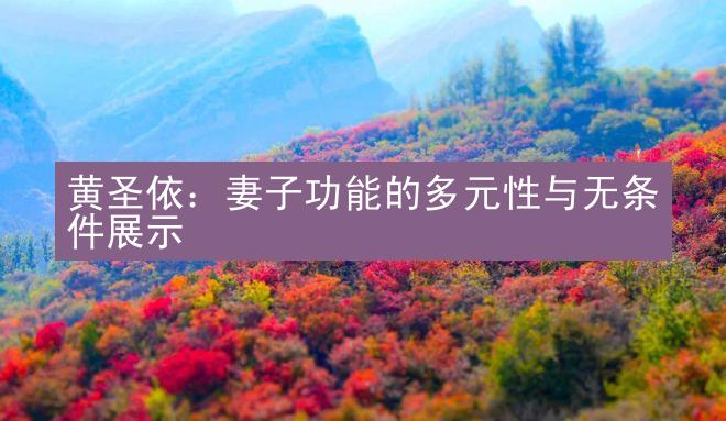 黄圣依：妻子功能的多元性与无条件展示