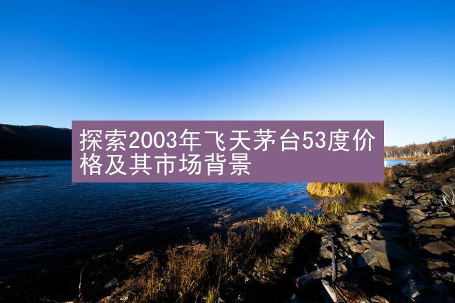 探索2003年飞天茅台53度价格及其市场背景